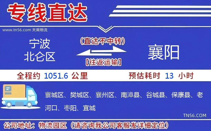 寧波北侖區(qū)到襄陽物流公司