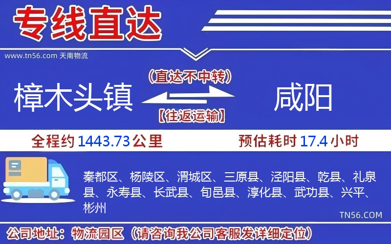 樟木頭鎮(zhèn)到咸陽(yáng)物流公司