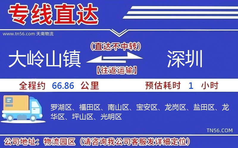 大嶺山鎮(zhèn)到深圳物流公司