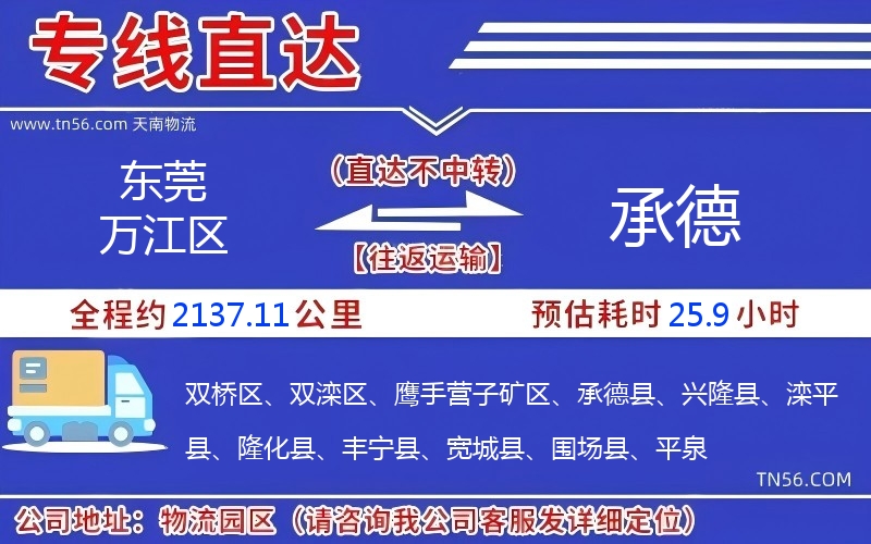 東莞萬(wàn)江區(qū)到承德物流公司