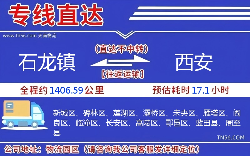 石龍鎮(zhèn)到西安物流公司