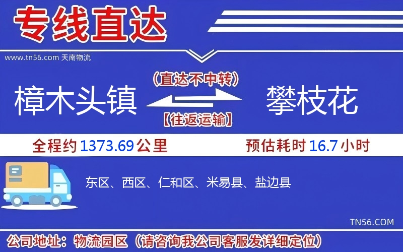 樟木頭鎮(zhèn)到攀枝花物流公司