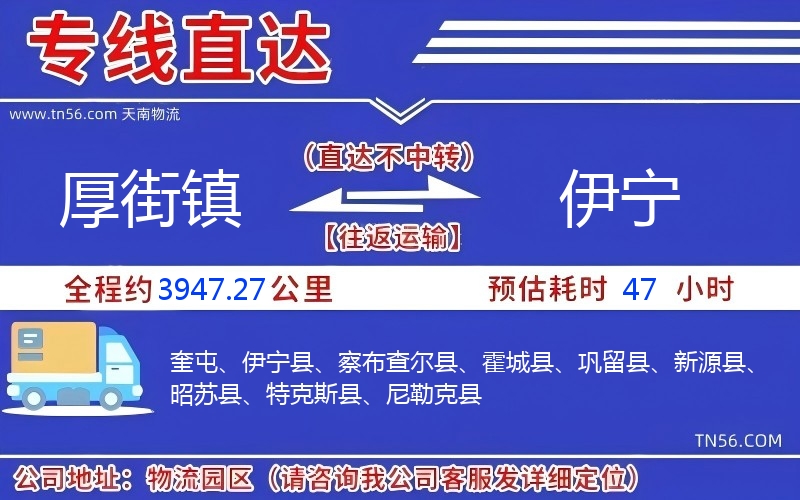 厚街鎮(zhèn)到伊寧物流公司