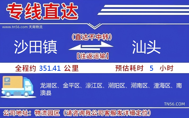 沙田鎮(zhèn)到汕頭物流公司