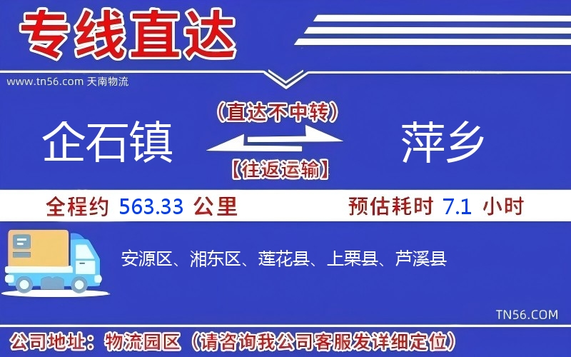 企石鎮(zhèn)到萍鄉(xiāng)物流公司